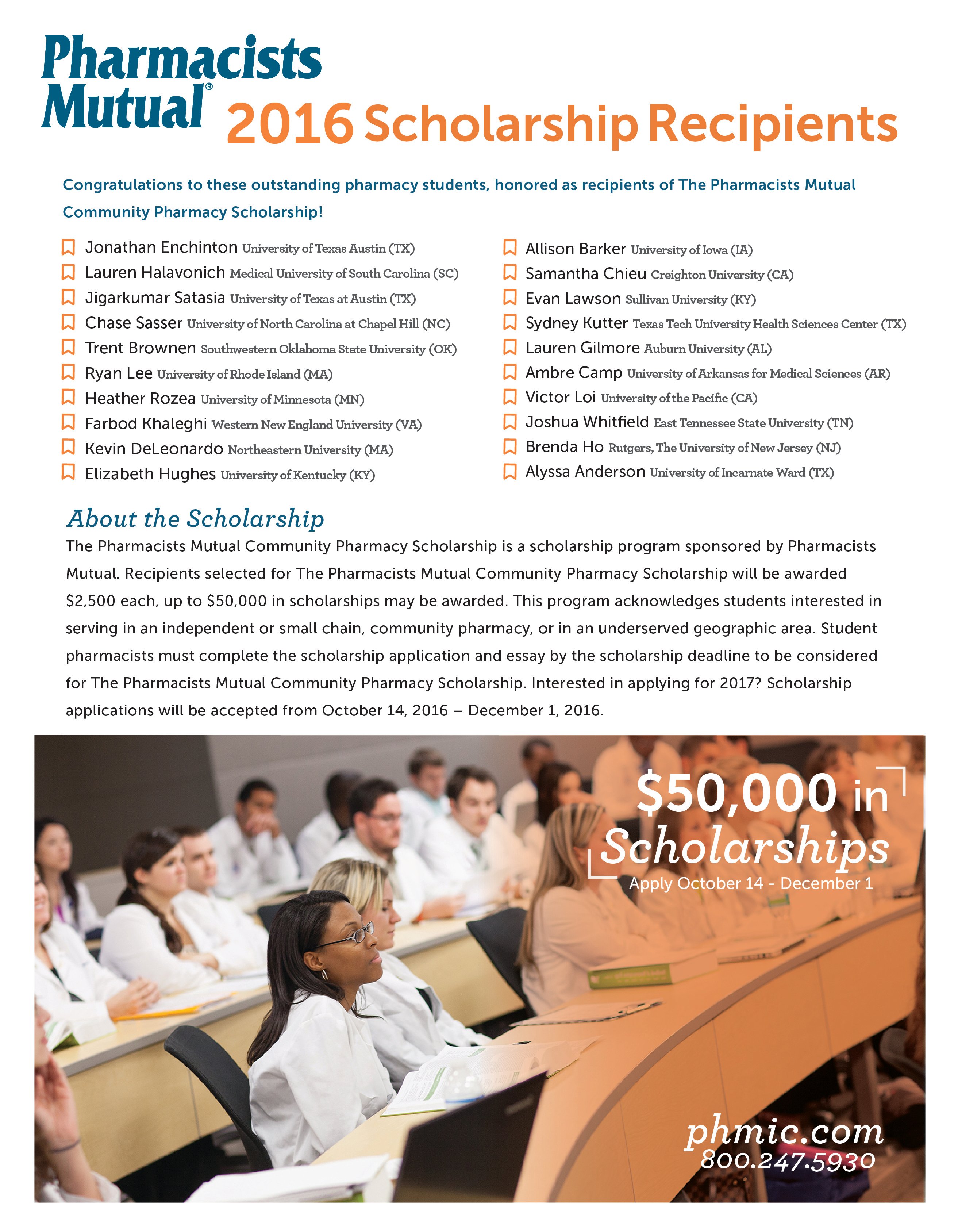 Scholarship recipients